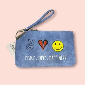 Vegan Est 2005 Denim Clutch Peace Love 🌈